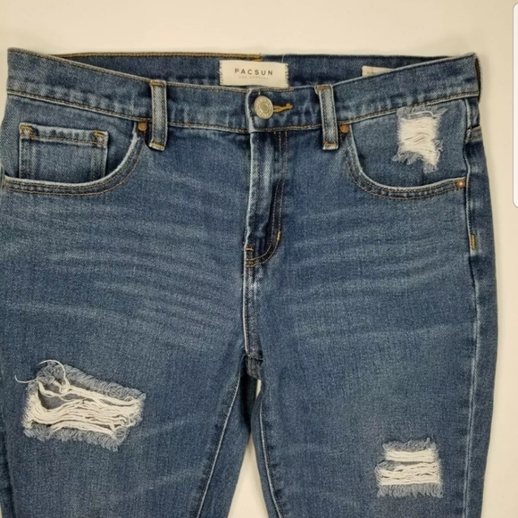 Pacsun Boyfriend Jeans Sz 26 Distressed - Picture 2 of 7